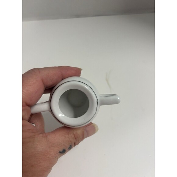 11 Piece Ceramic Tea set Playtime Tea Time White Silver Glossy - Picture 11 of 11